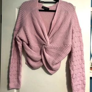 Pink cropped sweater